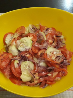 A picture of Kachumbari #4weekschallenge #5ingredientsrecipe contest.