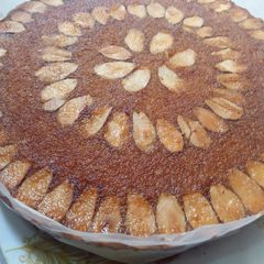 A picture of Almond cake in microwave.