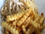 بطاطا مقرمشة ومعكرونة بلبن