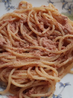 Una foto de Espaguetis con salsa de paté