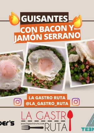 Una foto de Guisantes con bacon y jamón serrano