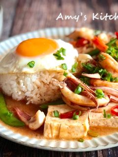 海鮮豆腐燴飯 的食譜成品照片