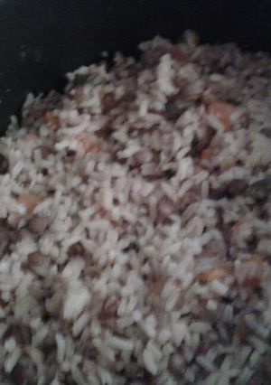 Una foto de Arroz con lentejas