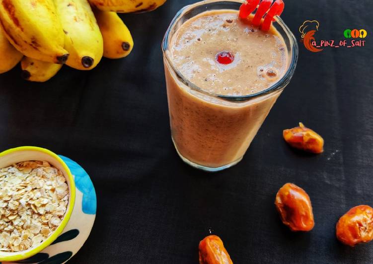 Step-by-Step Guide to Make Quick Oats banana dates smoothie