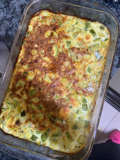 Una foto de Soufflé de puerro y zucchini