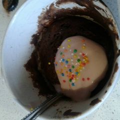 A picture of 3 Ingredient chocolate mug cake.