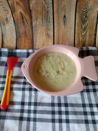 Cara Gampang Membikin Resep Bubur ayam brokoli telur (double prohe) MPASI 6+ yang Sempurna Anti Ribet, Menggugah Selera