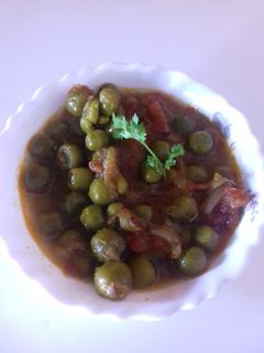 A picture of Green peas ghughni.