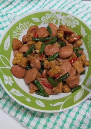 Foto resep Tumis Kacang Panjang Tempe Sosis