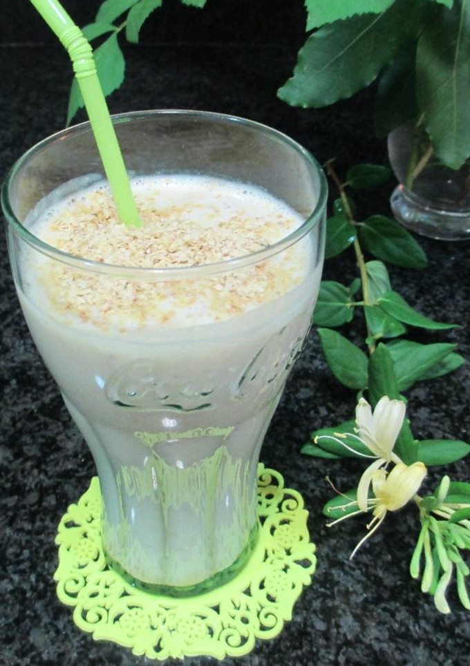 Una foto de Batido de plátano con germen de trigo