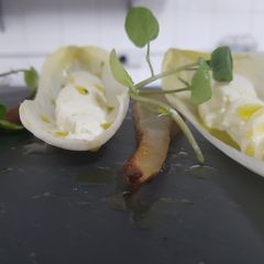 A picture of Goats curd and chicory salad.