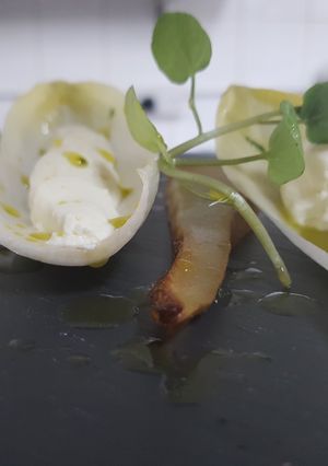A picture of Goats curd and chicory salad.