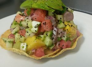 Una foto de Tostada caribeña