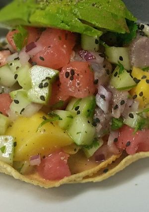 Una foto de Tostada caribeña