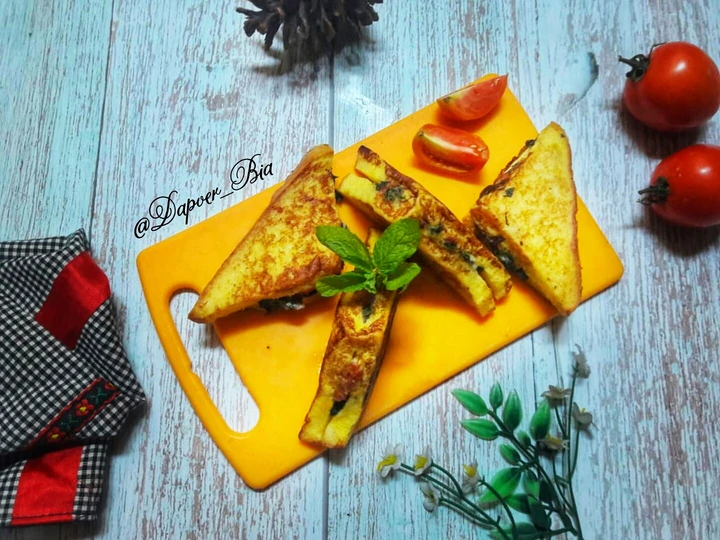 Langkah Gampang Membikin Resep Roti Panggang isi Bayam Merah-Kornet yang  Bikin Ketagihan Anti Ribet, Bikin Ngiler