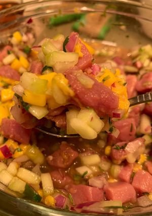 A picture of Tuna Ceviche with Mango.
