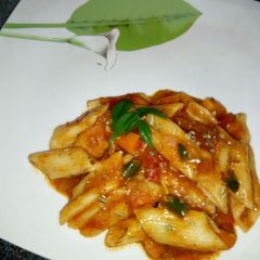 Veggie saucy pasta A picture of Veggie saucy pasta.