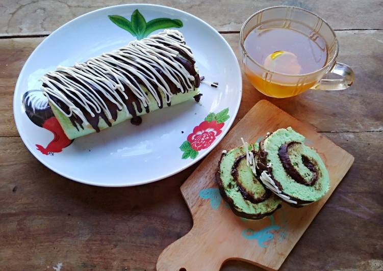 Pandan Roll Cake (putih telur) #Pekan Inspirasi