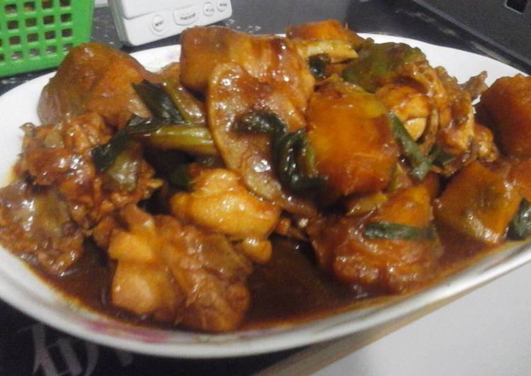 Resep Ayam masak labu kuning (kai yuk mun lam kua) yang Sempurna