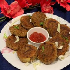 A picture of Rajma kababs with amranth flour.