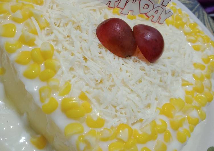 Langkah Mudah untuk Menyiapkan Puding jasuke (pengganti cake ulang tahun) yang Sempurna