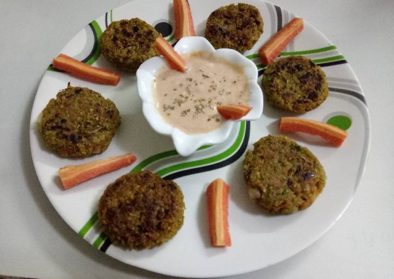 Broken wheat & oats spinach croquettes