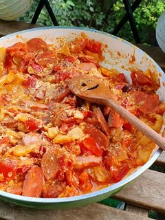 Tojásos-kolbászos lecsó recept fotója