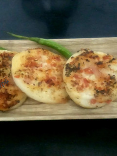 A picture of Easy rawa uttapam with sambhar.