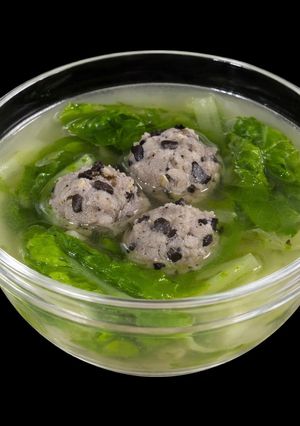 Hình của món SP.0933 - Canh Cải Bẹ Dún Chả Mọc Viên.
