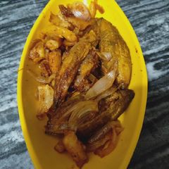 A picture of Onion Stuffed Karela.