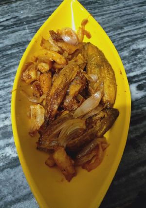 A picture of Onion Stuffed Karela.