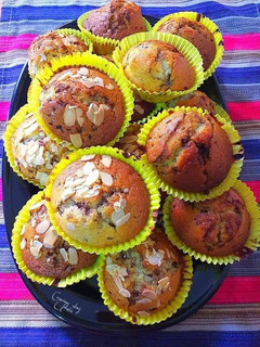 Foto principal de Muffins de yogurt de vainilla con chocolate y lamina de almendras