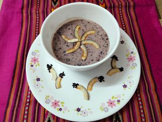 Black rice and coconut milk pudding