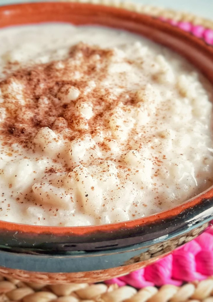 Una foto de Arroz con leche vegano sin azúcar