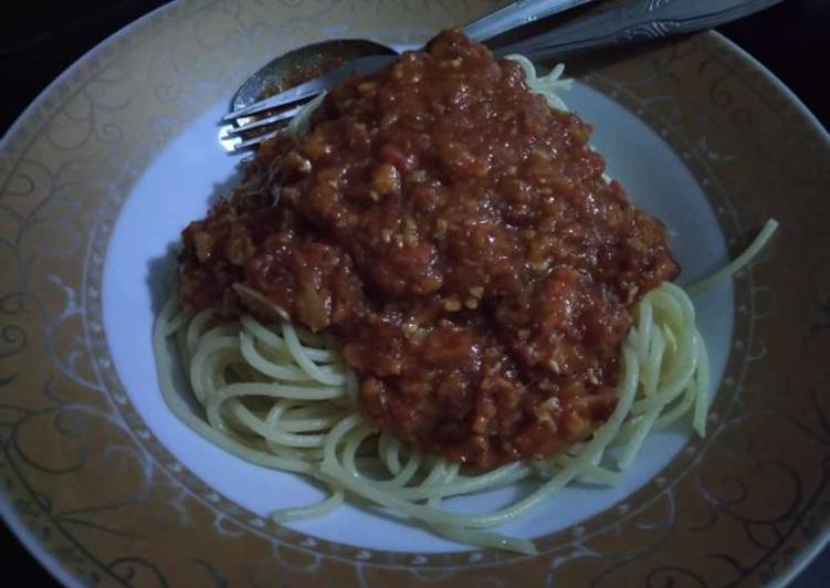 Spaghetti bolognese kornet