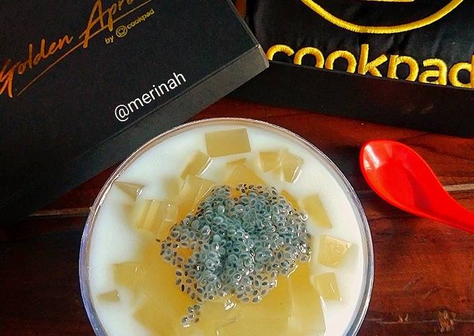 Cara Buat Es jely sari kulit mangga Irit Anti Gagal