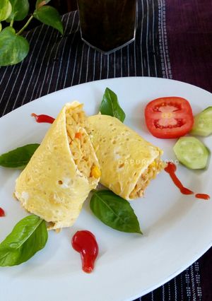 Foto resep Mie goreng sayuran dadar gulung