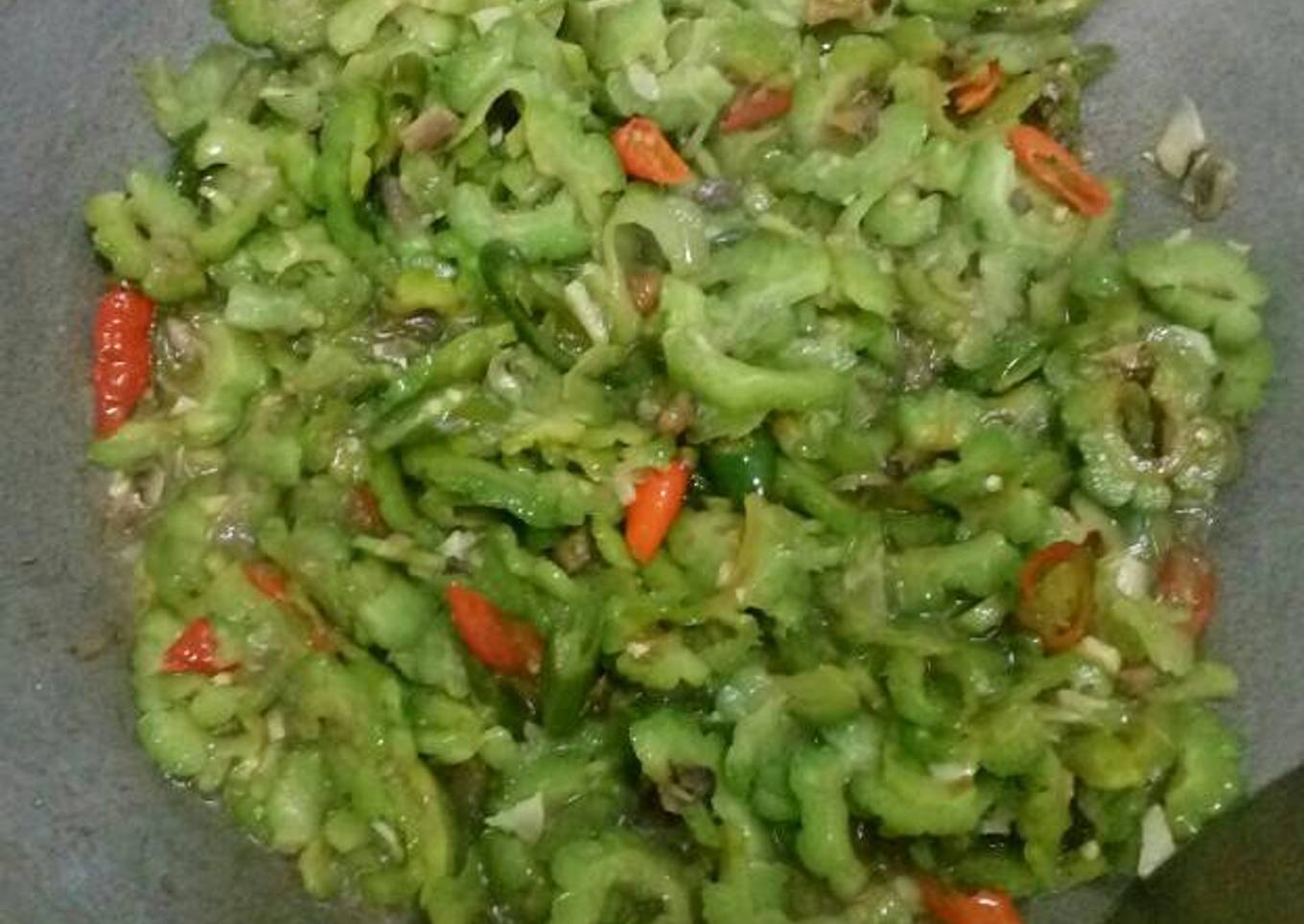Tumis Pare + Ikan Peda