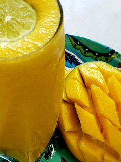 A picture of Vanilla mango lassi.