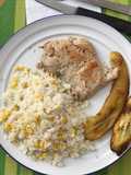Arroz de mazorca y pechuga de pavo