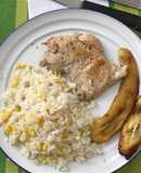 Arroz de mazorca y pechuga de pavo