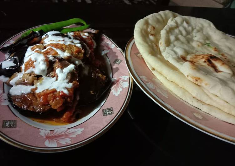 Recipe of Ultimate Banjan (Brinjal) Burhani and Tawa Naan 🍆