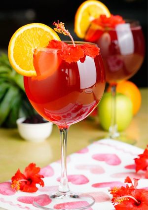 A picture of Hibiscus Tea Sangria.
