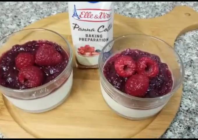 Simple Way to Prepare Perfect Quick and easy Panna cotta with ruspberry for Types of Recipe
