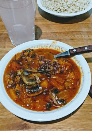 Una foto de Sopa de porotos azuki
