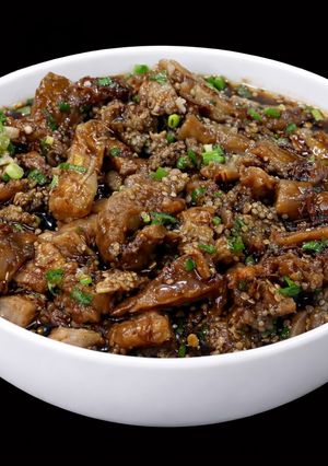 Hình của món SP.0108 - Cà Tím Nướng Mỡ Hành Xốt Xì Dầu.