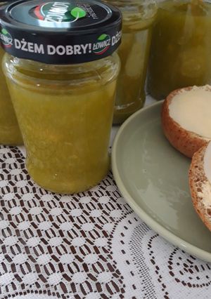 Zdjęcie przepisu Dżem z cukinii z galaretką.