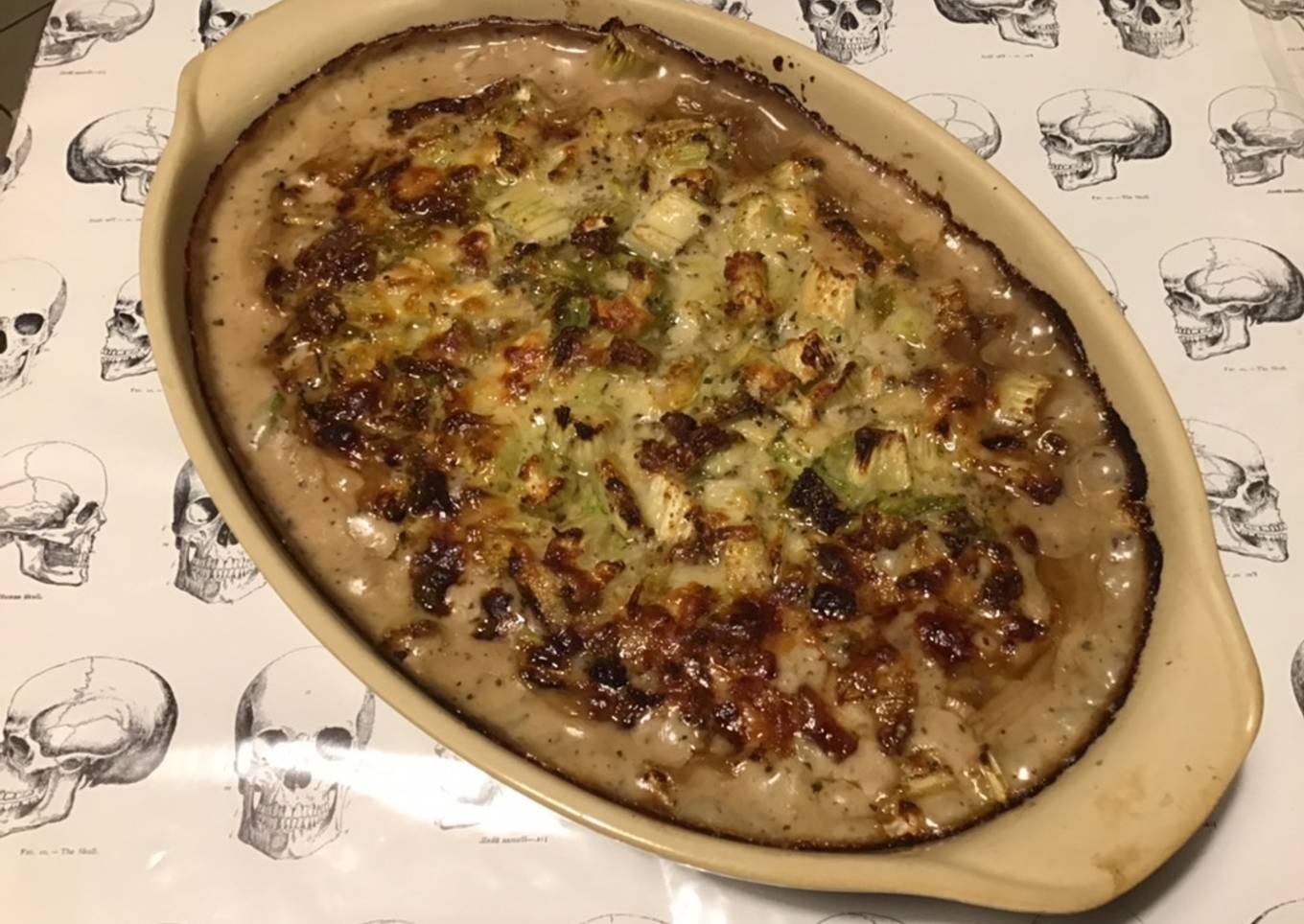 Gratin de céleri branche au parmesan et crème d anchois