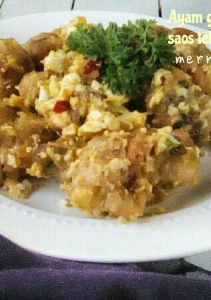 Foto resep Ayam goreng tepung saos telur asin
