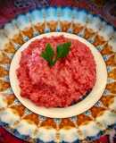 Risotto de remolacha con ricota